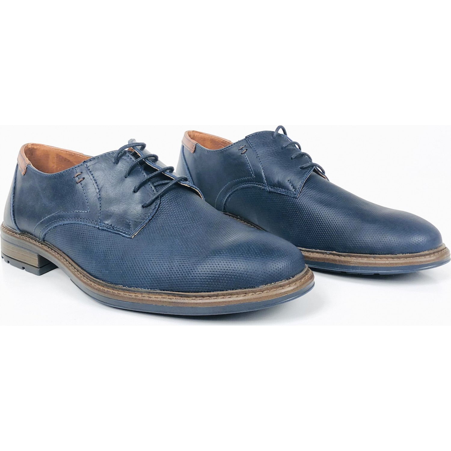 Ανδρικά δερμάτινα Παπουτσια Oxford χειροποίητα TSALIS SHOES 212/ΜΠΛΕ