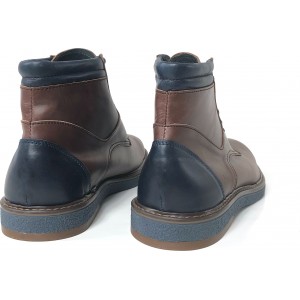Ανδρικα δερμάτινα μποτάκια χειροποίητα TSALIS SHOES 427/ΚΑΦΕ ΜΕ ΜΠΛΕ