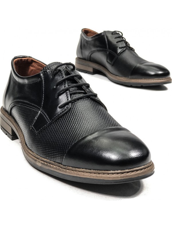 Ανδρικά δερμάτινα Παπουτσια χειροποίητα TSALIS SHOES 262/ΜΑΥΡΟ