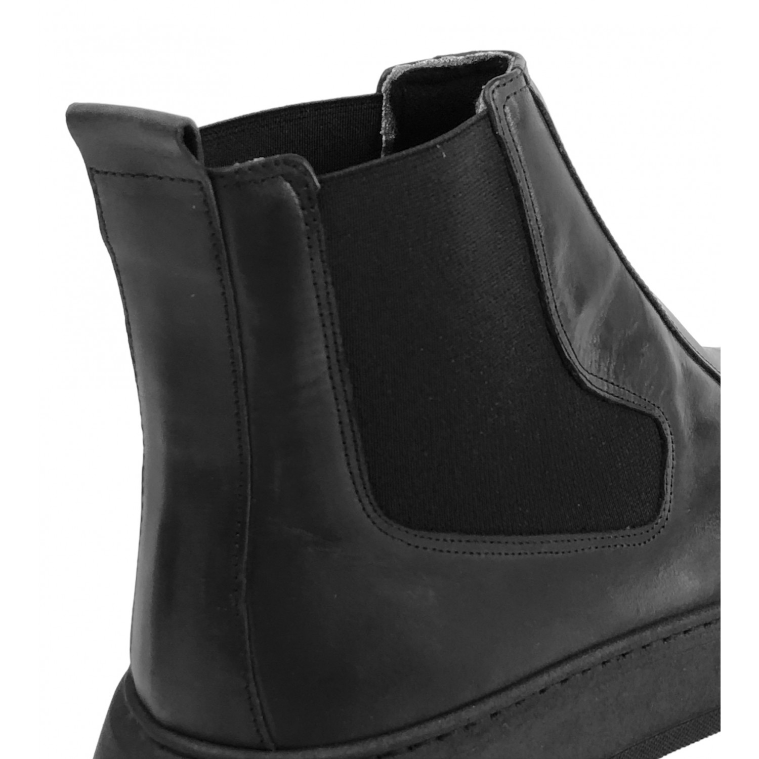 Ανδρικά δερμάτινα μποτάκια Chelsea MAINSTONE 699 Black