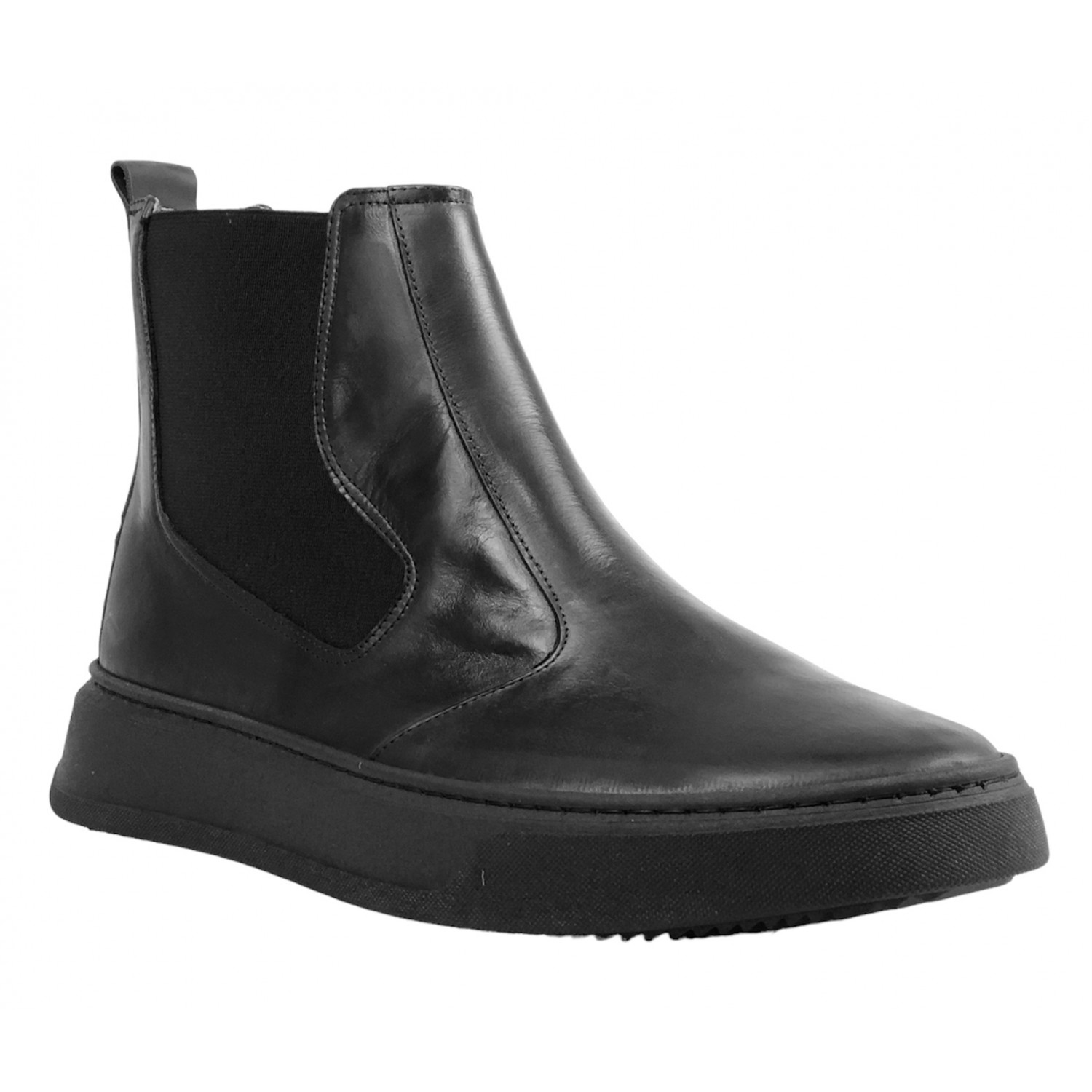 Ανδρικά δερμάτινα μποτάκια Chelsea MAINSTONE 699 Black