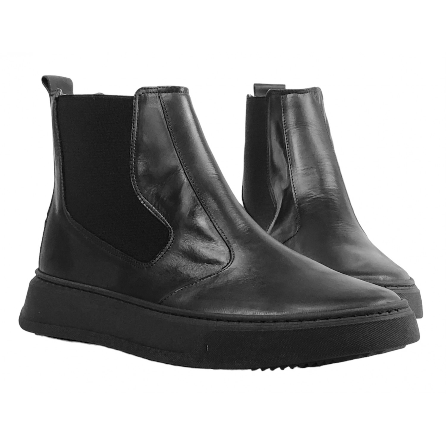 Ανδρικά δερμάτινα μποτάκια Chelsea MAINSTONE 699 Black