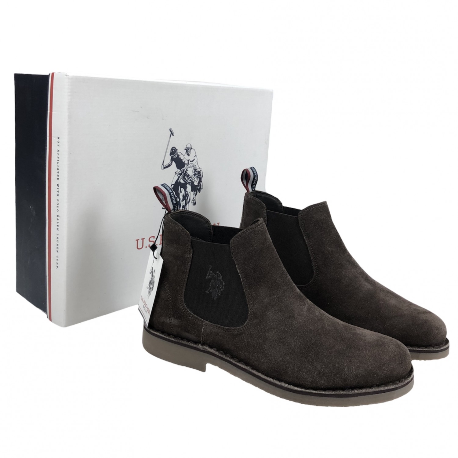 Ανδρικά δερμάτινα μποτάκια U.S. Polo Assn - MUST001A-DBR001- Καφέ