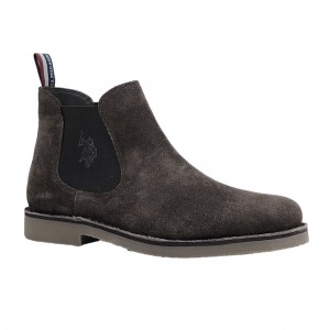 Ανδρικά δερμάτινα μποτάκια U.S. Polo Assn - MUST001A-DBR001- Καφέ