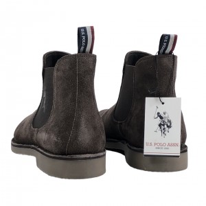 Ανδρικά δερμάτινα μποτάκια U.S. Polo Assn - MUST001A-DBR001- Καφέ