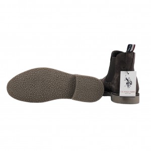Ανδρικά δερμάτινα μποτάκια U.S. Polo Assn - MUST001A-DBR001- Καφέ