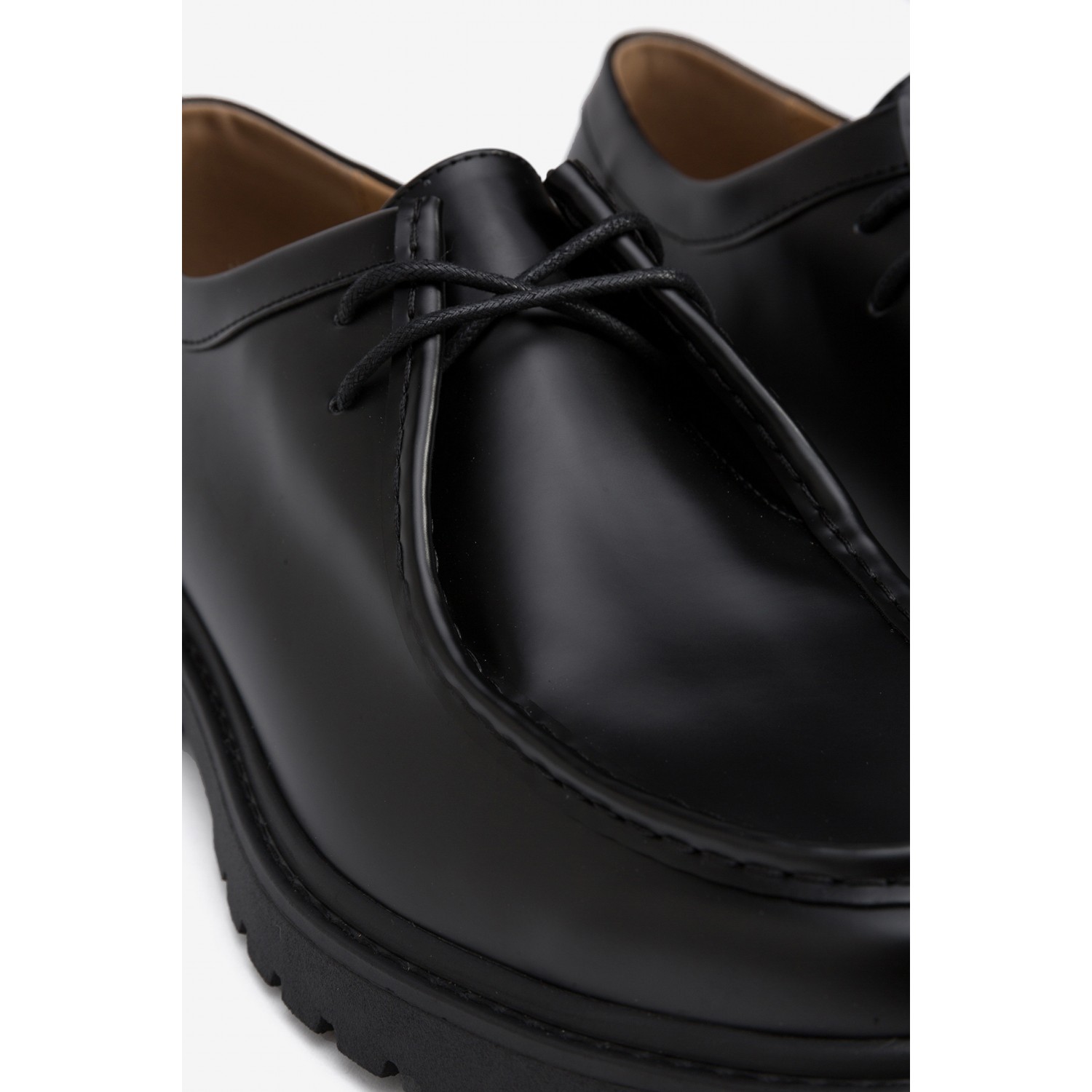 Life Style Butiken Ανδρικά δεμάτινα παπούτσια Loafer με chunky treaded sole LS110062982_000 Black