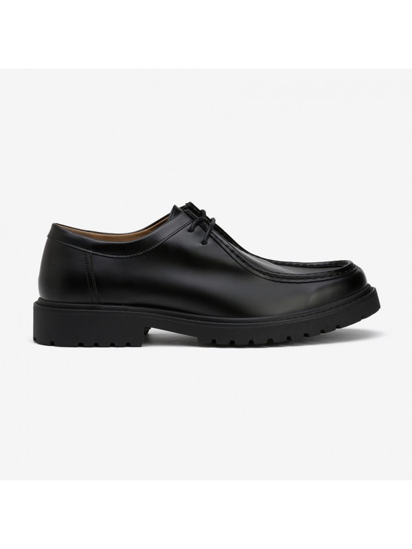 Life Style Butiken Ανδρικά δεμάτινα παπούτσια Loafer με chunky treaded sole LS110062982_000 Black