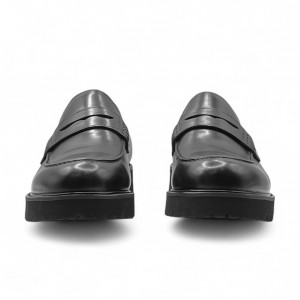 Life Style Butiken Ανδρικό δερμάτινο μοκασίνι με χοντρή σόλα LS18451 BLACK