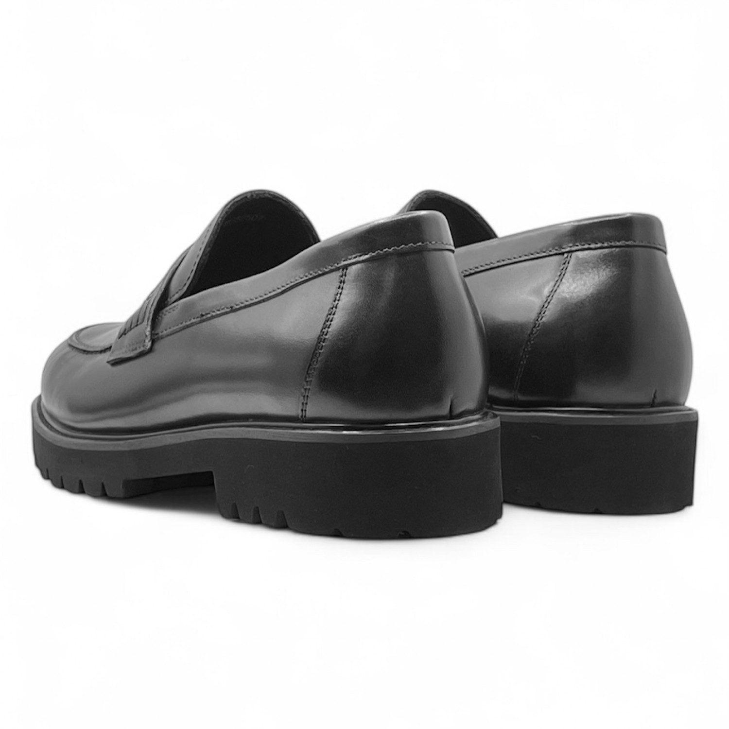 Life Style Butiken Ανδρικό δερμάτινο μοκασίνι με χοντρή σόλα LS18451 BLACK