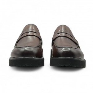 Life Style Butiken Ανδρικό δερμάτινο μοκασίνι με χοντρή σόλα LS18451 Cognac