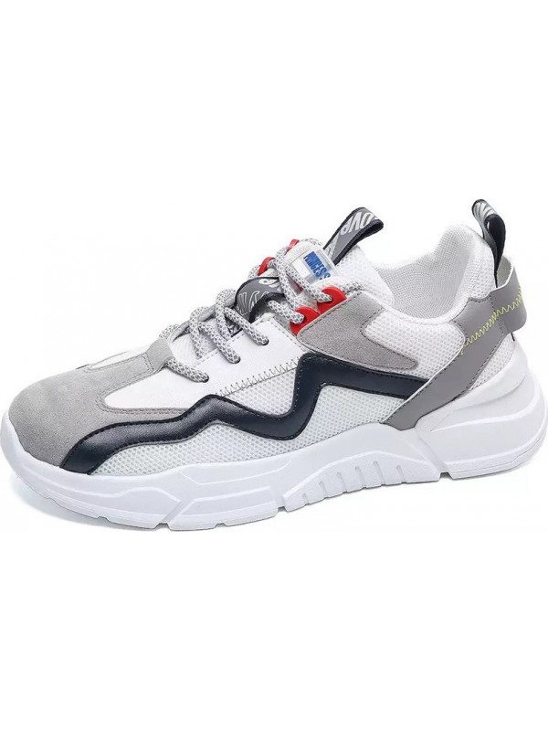 Life Style Butiken Running Shoes for Men Χρωματιστό παπούτσι 4X33 λευκό με μπλε και κόκκινο