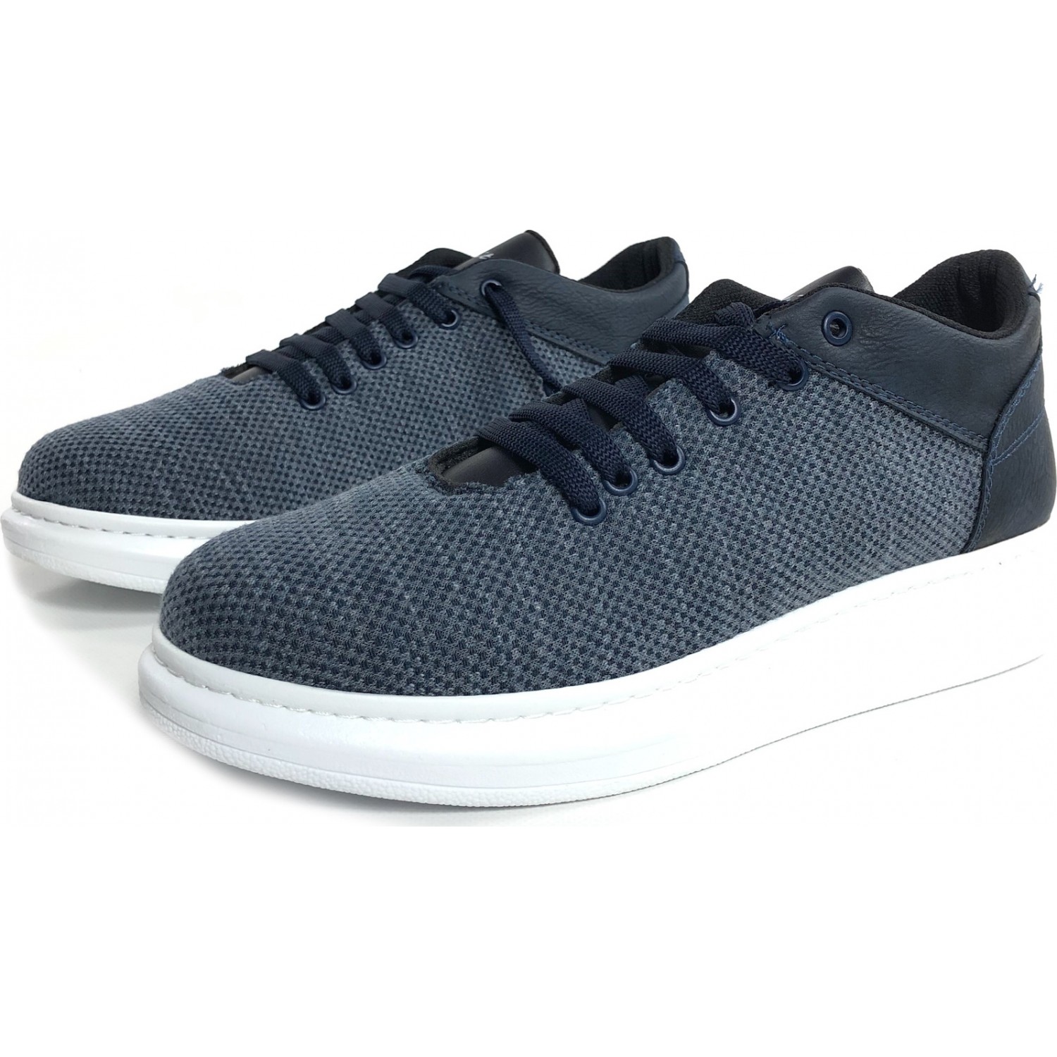 Ανδρικά sneakers με ψηλή σόλα ATTITUDE 3002 ΜΠΛΕ