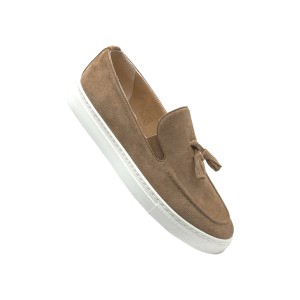 Life Style Butiken Ανδρικά Suede Δερμάτινα Loafers LS475 Πούρο