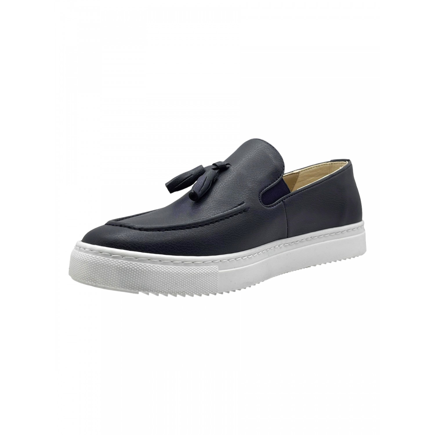 Life Style Butiken Ανδρικά Δερμάτινα Loafers LS475 Navy