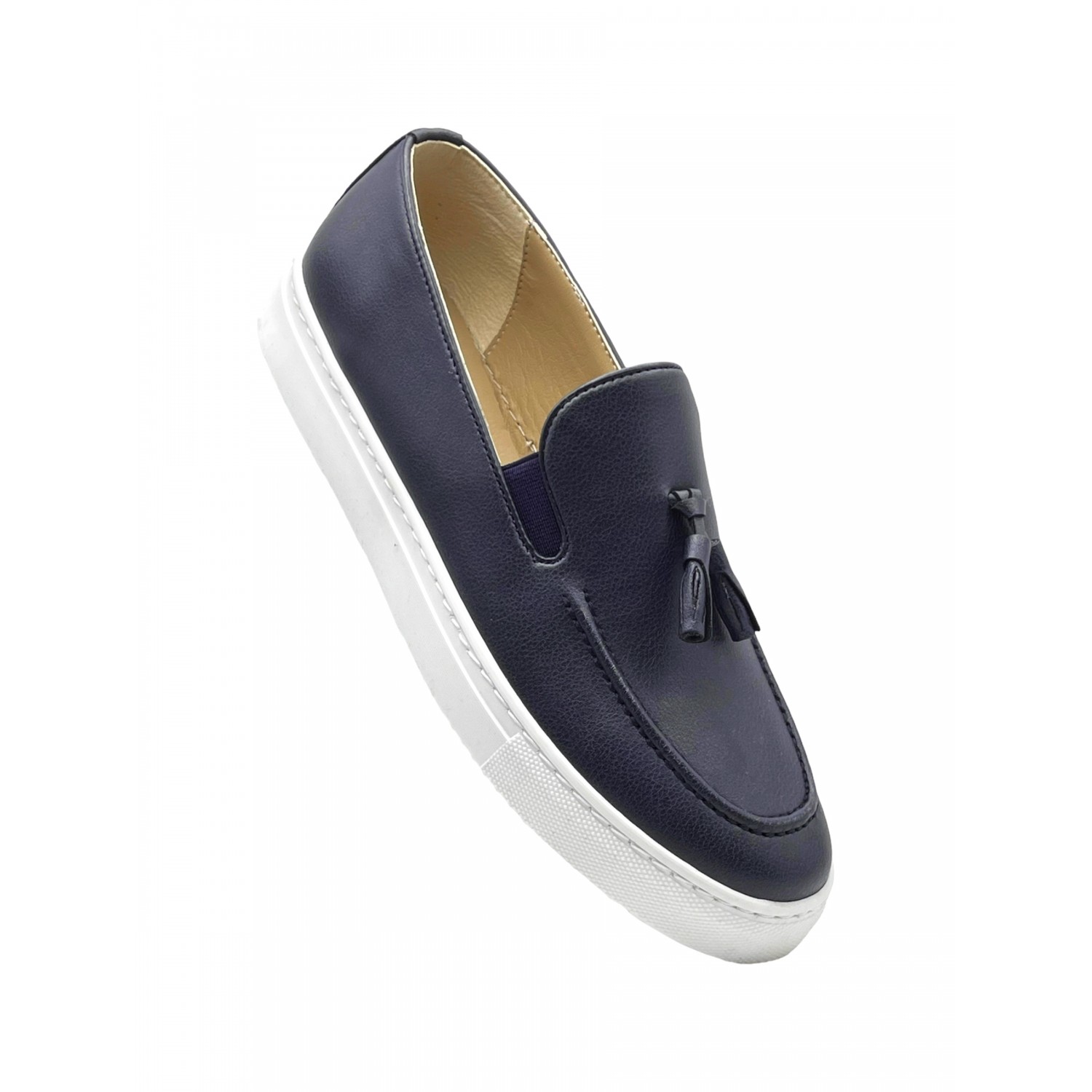 Life Style Butiken Ανδρικά Δερμάτινα Loafers LS475 Navy