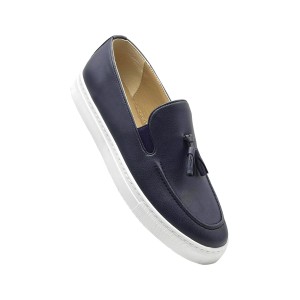 Life Style Butiken Ανδρικά Δερμάτινα Loafers LS475 Navy