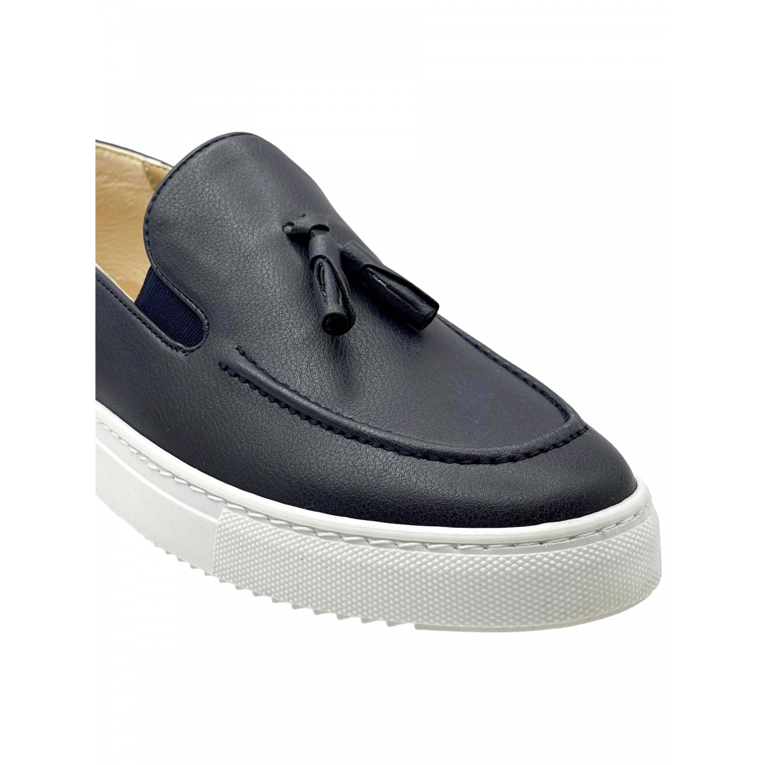 Life Style Butiken Ανδρικά Δερμάτινα Loafers LS475 Navy
