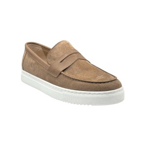 Life Style Butiken Ανδρικά Suede Δερμάτινα Loafers LS478 Πούρο