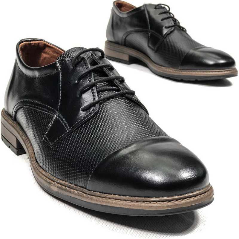 Ανδρικά δερμάτινα Παπουτσια χειροποίητα TSALIS SHOES 262/ΜΑΥΡΟ Ανδρικά