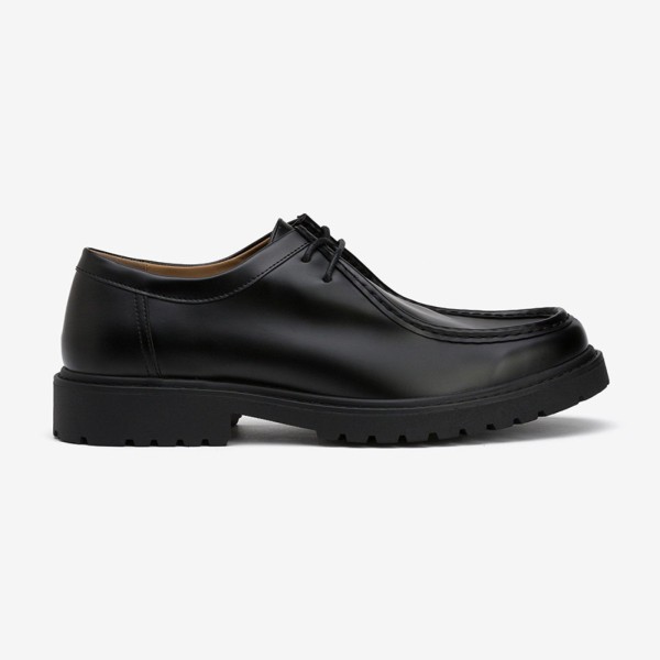 Life Style Butiken Ανδρικά δεμάτινα παπούτσια Loafer με chunky treaded sole LS110062982_000 Black