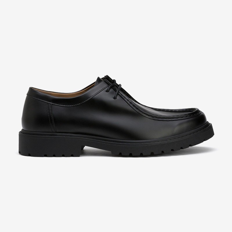 Life Style Butiken Ανδρικά δεμάτινα παπούτσια Loafer με chunky treaded sole LS110062982_000 Black Ανδρικά