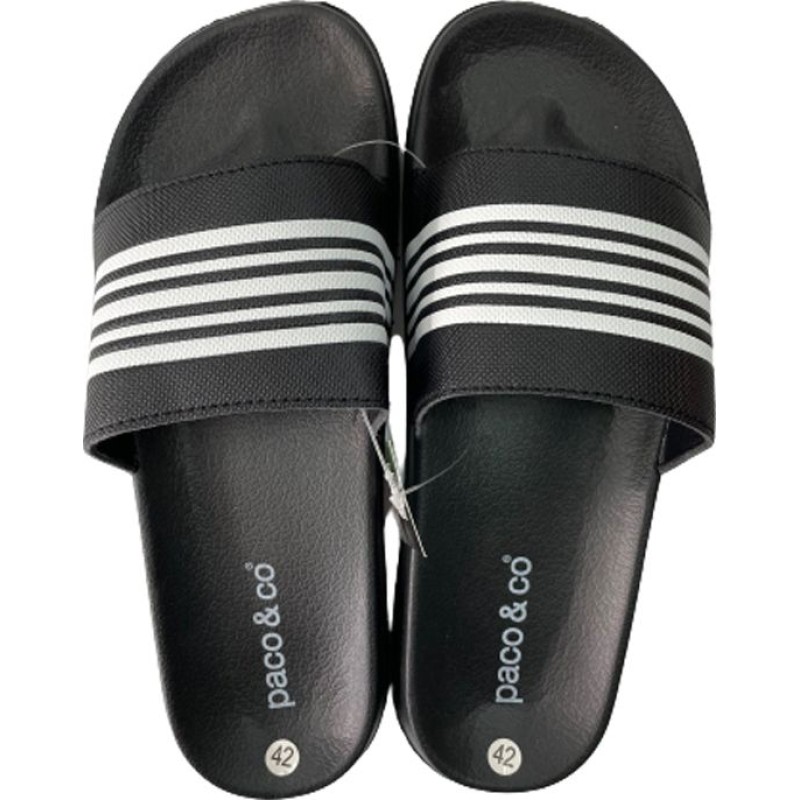 Paco Ανδρική Σαγιονάρα Χρώμα Μαύρο/Λευκό paco 203504-black/white Σαγιονάρες