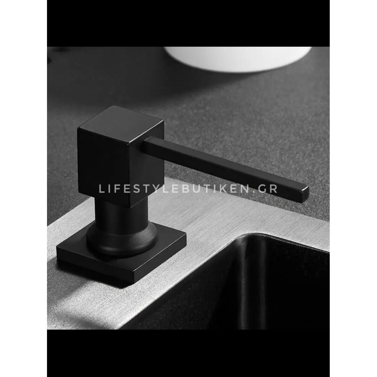 NARON NR7002B Εντοιχιζόμενος Dispenser Σαπουνιού Κουζίνας Μεταλλικό 500ml Black Matt