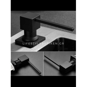 NARON NR7002B Εντοιχιζόμενος Dispenser Σαπουνιού Κουζίνας Μεταλλικό 500ml Black Matt