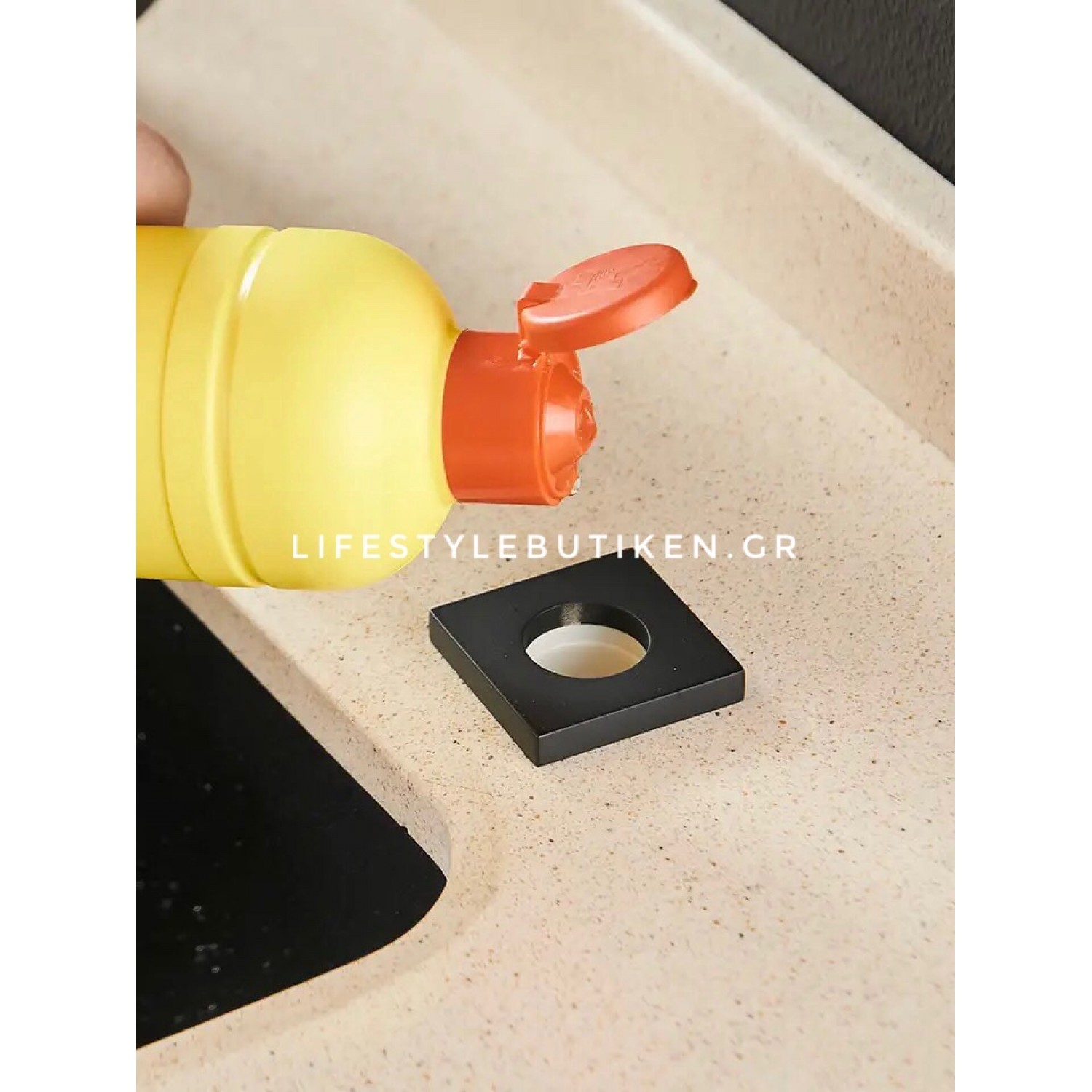 NARON NR7002B Εντοιχιζόμενος Dispenser Σαπουνιού Κουζίνας Μεταλλικό 500ml Black Matt