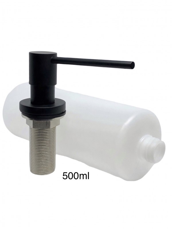 NARON NR8002B Εντοιχιζόμενος Dispenser Σαπουνιού Κουζίνας Μεταλλικό 500ml BLACK MAT