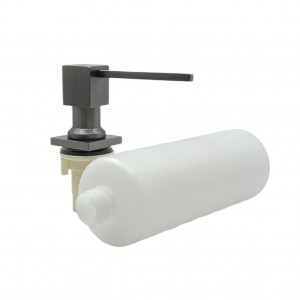 NARON NR7004 Εντοιχιζόμενο Dispenser Σαπουνιού Κουζίνας Τετράγωνο Μεταλλικό 350ml Gun Metal