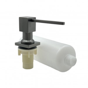 NARON NR7004 Εντοιχιζόμενο Dispenser Σαπουνιού Κουζίνας Τετράγωνο Μεταλλικό 350ml Gun Metal