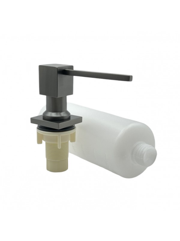 NARON NR7004 Εντοιχιζόμενο Dispenser Σαπουνιού Κουζίνας Τετράγωνο Μεταλλικό 350ml Gun Metal