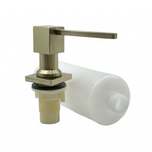 NARON NR7005 Εντοιχιζόμενο Dispenser Σαπουνιού Κουζίνας Τετράγωνο Μεταλλικό 350ml Brushed Gold