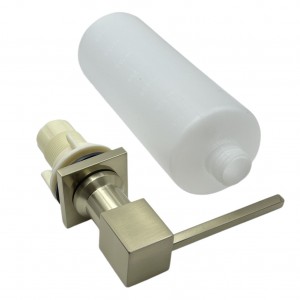 NARON NR7005 Εντοιχιζόμενο Dispenser Σαπουνιού Κουζίνας Τετράγωνο Μεταλλικό 350ml Brushed Gold