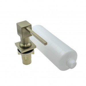 NARON NR7005 Εντοιχιζόμενο Dispenser Σαπουνιού Κουζίνας Τετράγωνο Μεταλλικό 350ml Brushed Gold