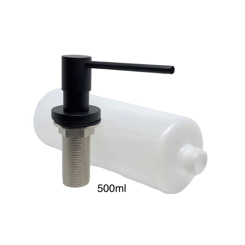 NARON NR8002B Εντοιχιζόμενος Dispenser Σαπουνιού Κουζίνας Μεταλλικό 500ml BLACK MAT Σπίτι-Κήπος