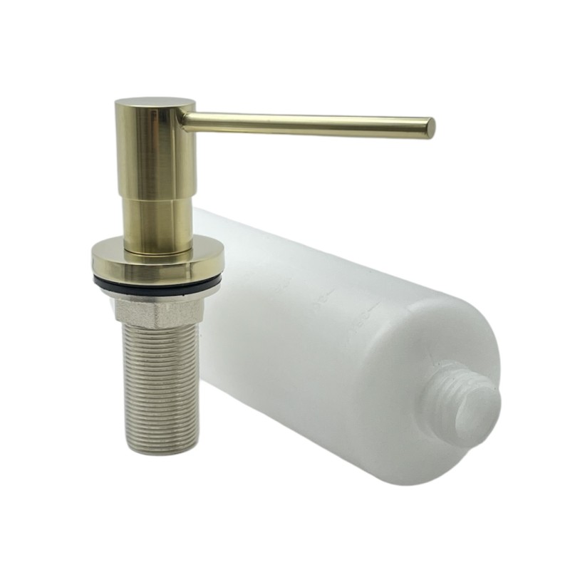 NARON NR8005 Εντοιχιζόμενο Dispenser Σαπουνιού Κουζίνας Μεταλλικό 350ml Brushed Gold Σπίτι-Κήπος
