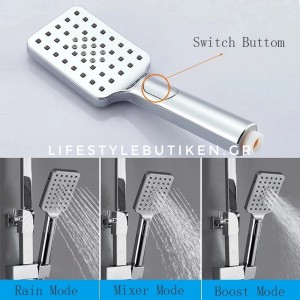 NARON Πολυτελής Στήλη Ντουζ με μπαταρία και ενσωματωμένο βρυσάκι με όλα τα Παρελκόμενα Τοποθέτησης BR6070 Chrome