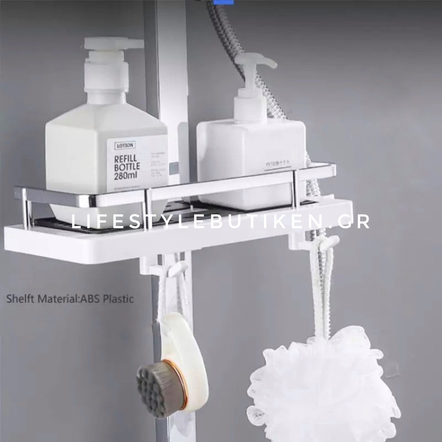 NARON Πολυτελής Στήλη Ντουζ με μπαταρία και ενσωματωμένο βρυσάκι με όλα τα Παρελκόμενα Τοποθέτησης BR6070 Chrome