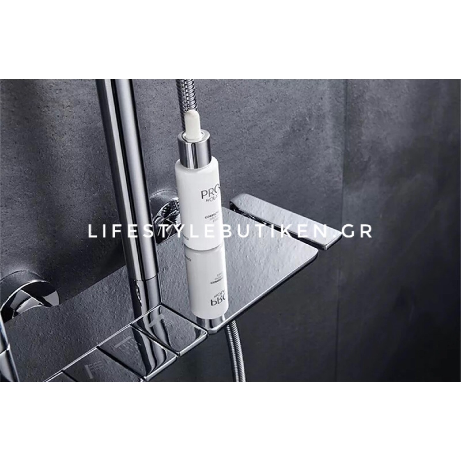 STOCCO Πολυτελή στήλη ντουζ με μπαταρία πιάνο 4 εξόδων με βρυσάκι PQ7702C CHROME