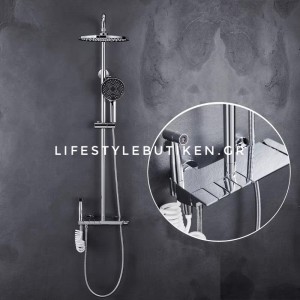 STOCCO Πολυτελή στήλη ντουζ με μπαταρία πιάνο 4 εξόδων με βρυσάκι PQ7702C CHROME