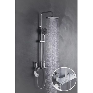 STOCCO Πολυτελή στήλη ντουζ με μπαταρία πιάνο 4 εξόδων με βρυσάκι PQ7702C CHROME