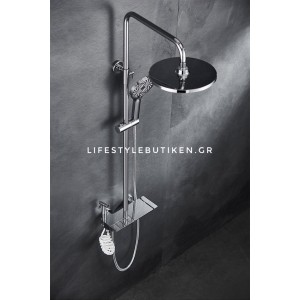 STOCCO Πολυτελή στήλη ντουζ με μπαταρία πιάνο 4 εξόδων με βρυσάκι PQ7702C CHROME