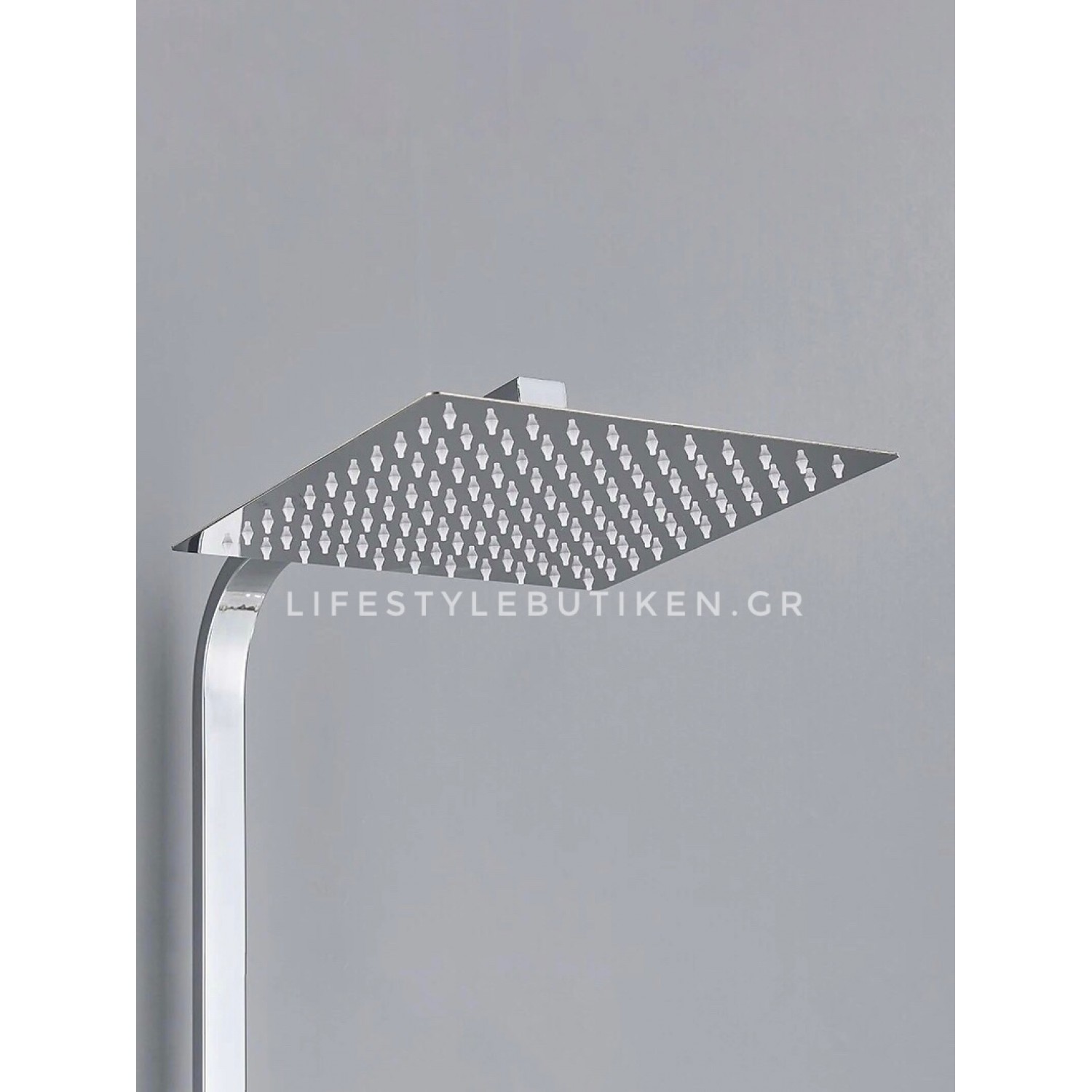 NARON Μεταλλική Στήλη Ντουζ 3 Εξόδων Με Μεταλλικό Ραφάκι Και Περιστρεφόμενο Ρουξούνι NR-7070C CHROME