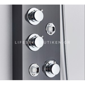 NARON Στήλη Ντουζ Υδρομασάζ Led Φωτισμό Και Ψηφιακή Οθόνη NR-6010B BLACK