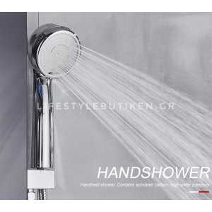 NARON Στήλη Ντουζ Υδρομασάζ Led Φωτισμό Και Ψηφιακή Οθόνη NR-6020MN MAT NICKEL