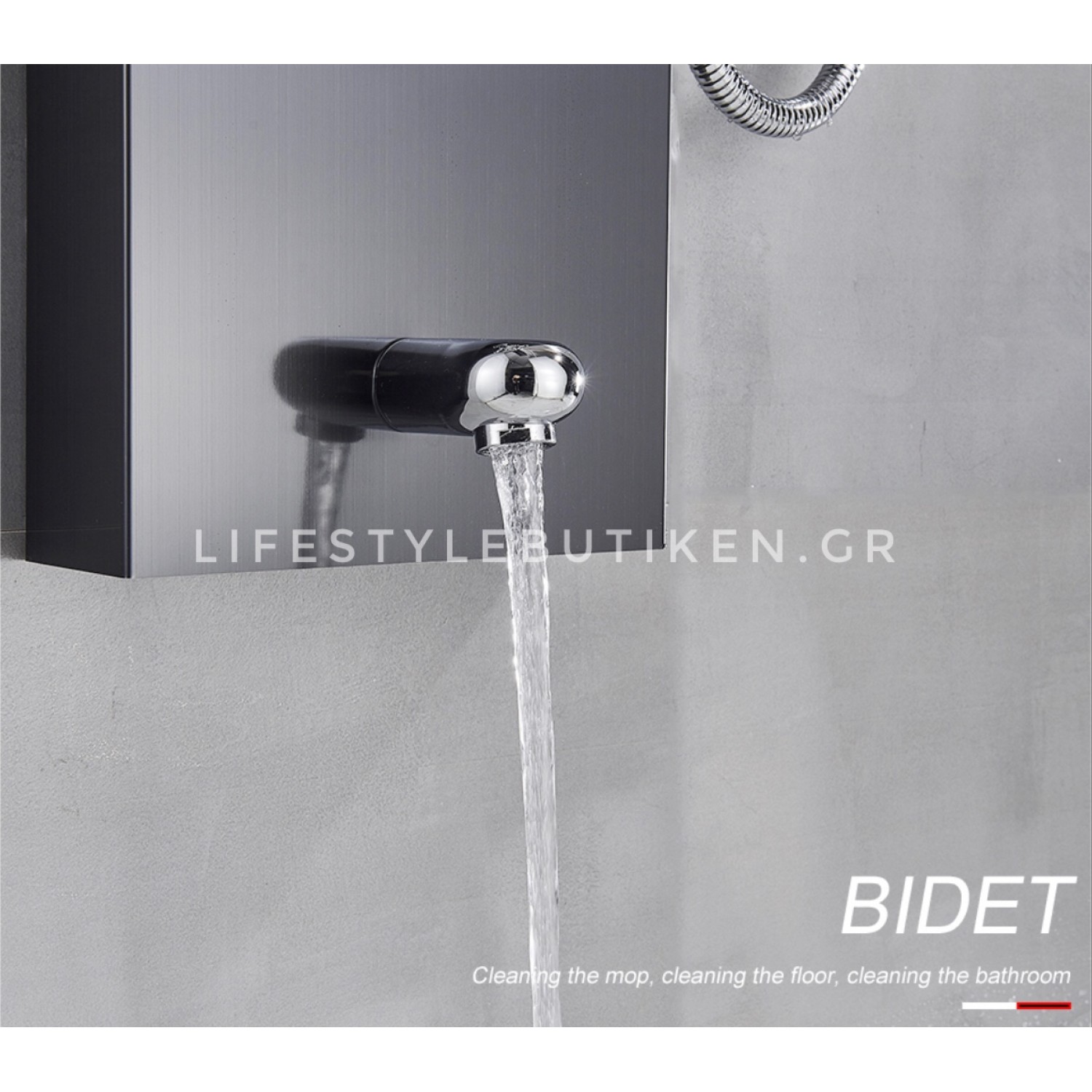 NARON Στήλη Ντουζ Υδρομασάζ Led Φωτισμό Και Ψηφιακή Οθόνη NR-6020B BLACK