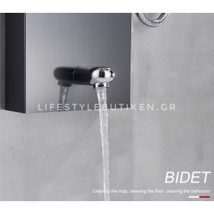 NARON Στήλη Ντουζ Υδρομασάζ Led Φωτισμό Και Ψηφιακή Οθόνη NR-6020B BLACK